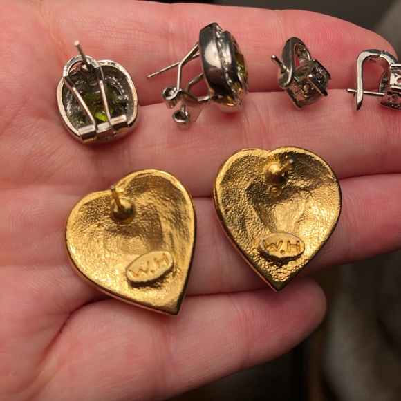 14 pair Lot STATEMENT fashion dangle/stud earrings - Picture 10 of 16